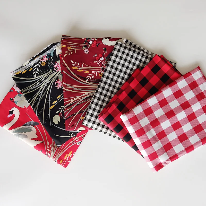 HLQON хлопчатобумажная сатиновая ткань с несколькими узорами для шитья женской