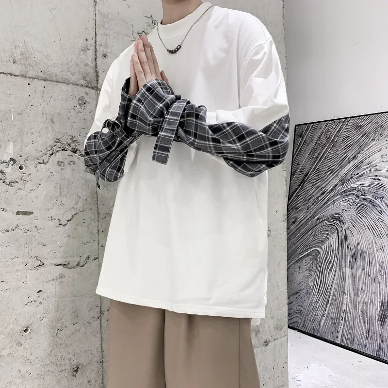 Осенние клетчатые толстовки для мужчин Модная хлопковая Повседневная Толстовка