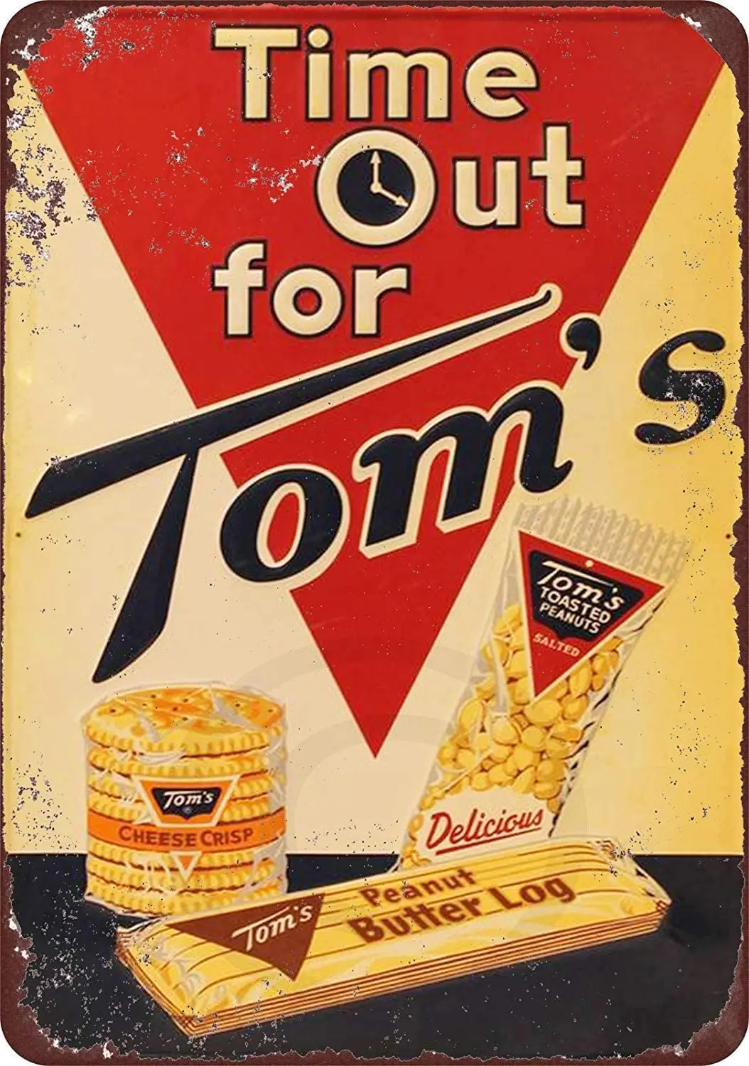 

Jesiceny New Tin Sign Tom's Peanuts Vintage Look Aluminum Metal Sign 8x12 Inches