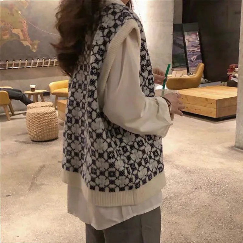 Женский винтажный Трикотажный жилет универсальный однобортный Простой в стиле