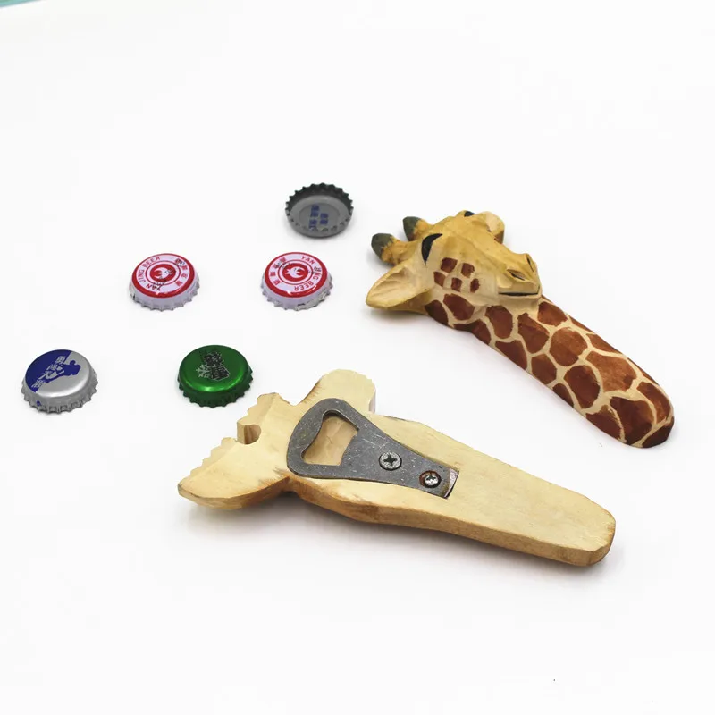 

Beer Opener magnetic refrigerator stick creative lovely animal wooden Beer Opener kitchen utensils