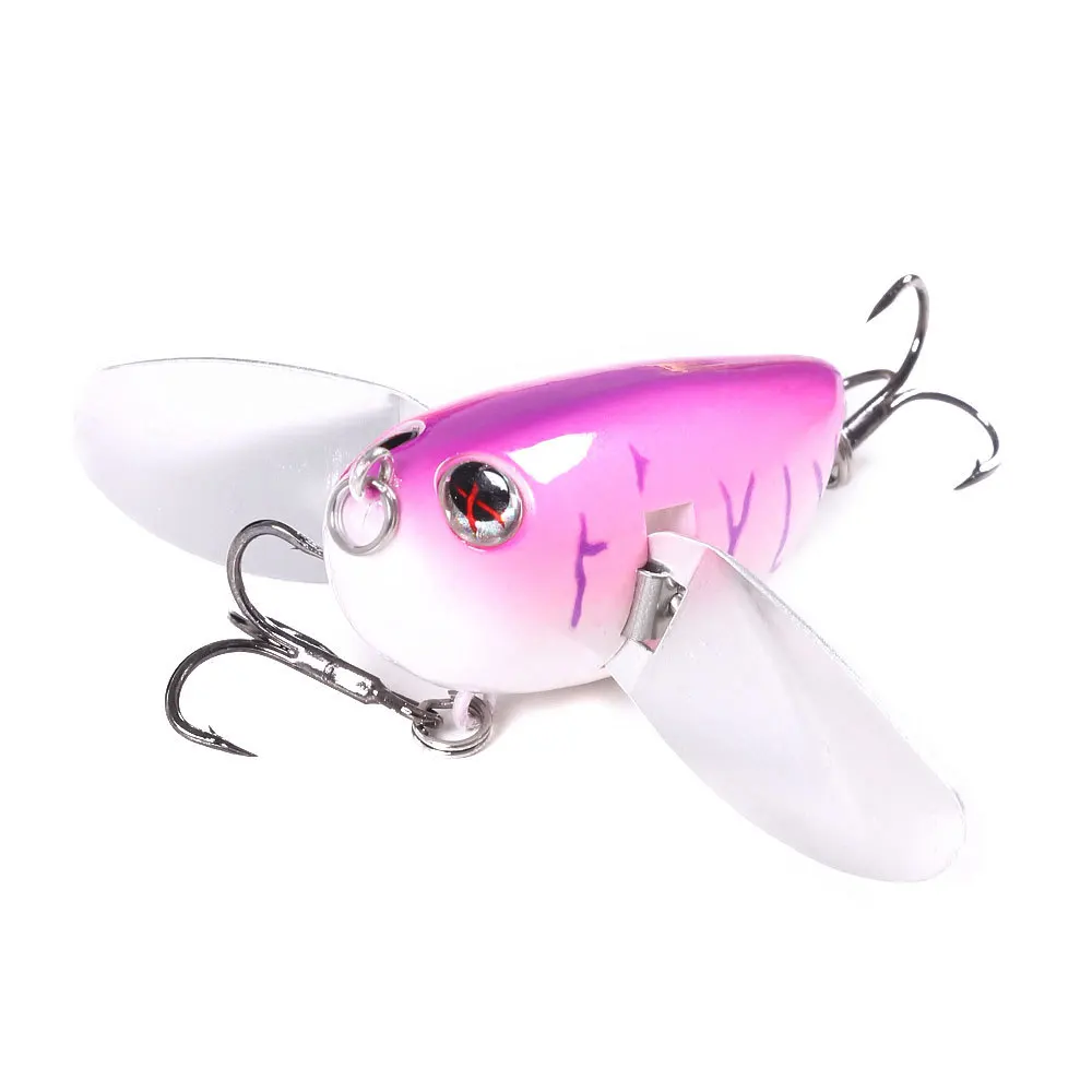 

Crankbait Fishing Lure6.3cm12.8g Floating Wobbler Hard Topwater Popper Artificial With Metal Wings Bait