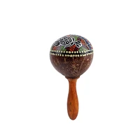 coconut shell cabasa shaker gourd shaker rattle maraca percussion musical instrument toy random style
