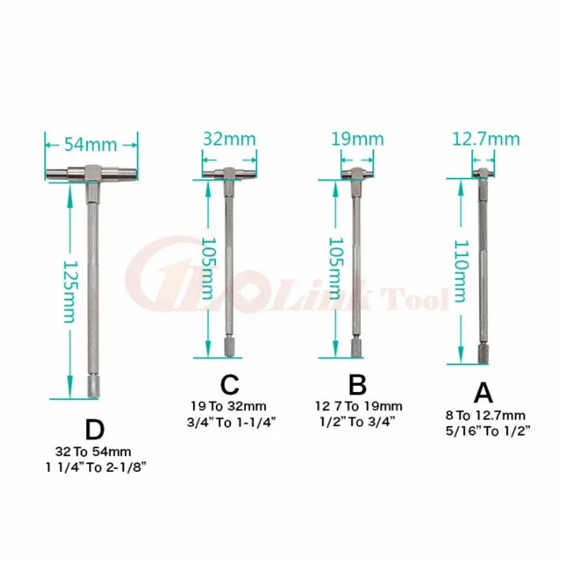 

8-150mm (5/16 "-6") Telescoping Gauge set, 6pcs / set, internal gauge, Hole Gauges for Quick inside measurements of holes