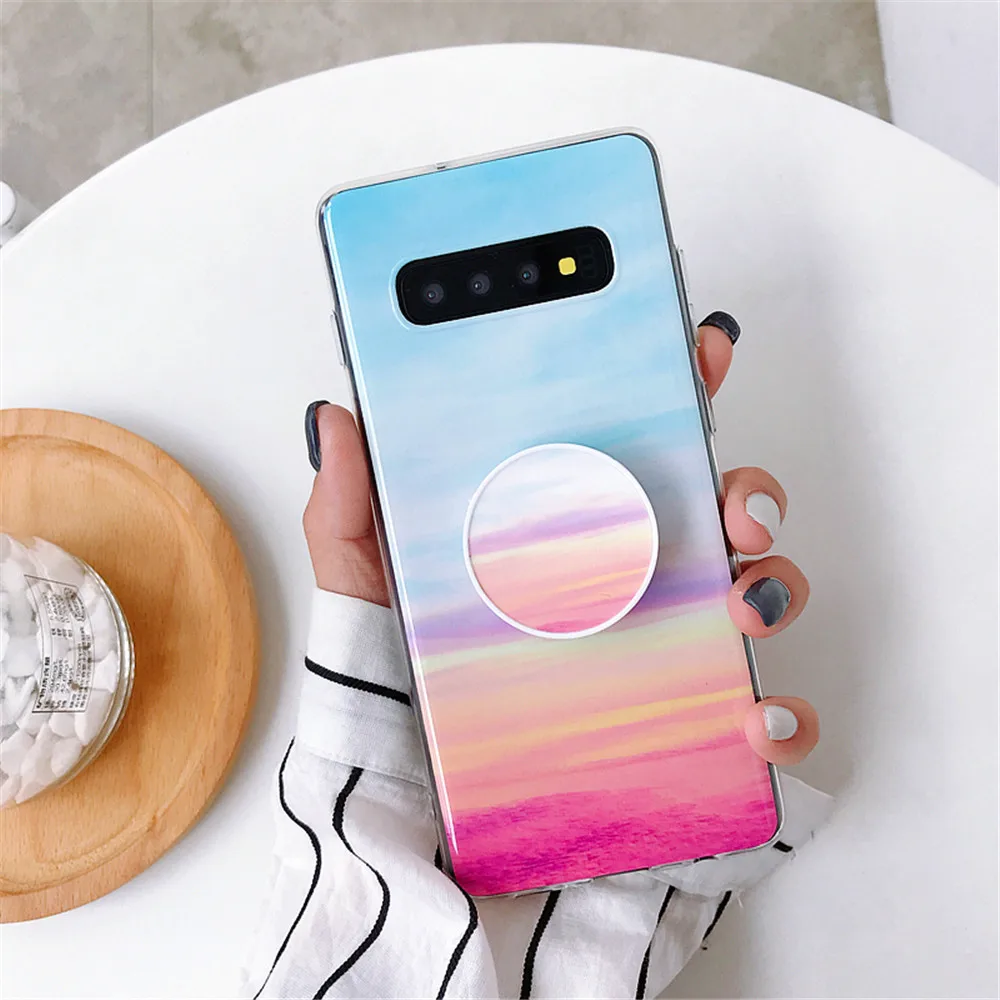 Мраморный чехол для Samsung A50 мягкая задняя крышка из ТПУ S10 LITE S10PLUS чехол-держатель с