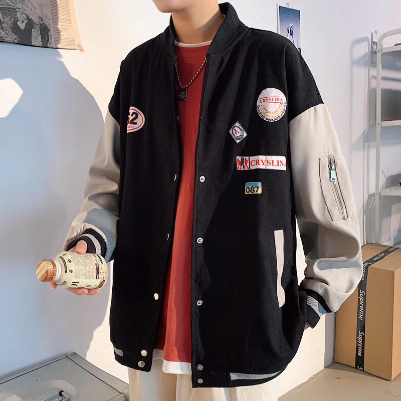

Casual Loose Men Jacket Fashion Autumn Spring Plus Size Cardigan Harajuku Hip Hop Men Jacket Hommes Veste Men's Clothing DB60JK