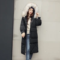 2021 new winter down jacket women coat 85 white duck down fashoin warm long hooded down parka fur collar detachable