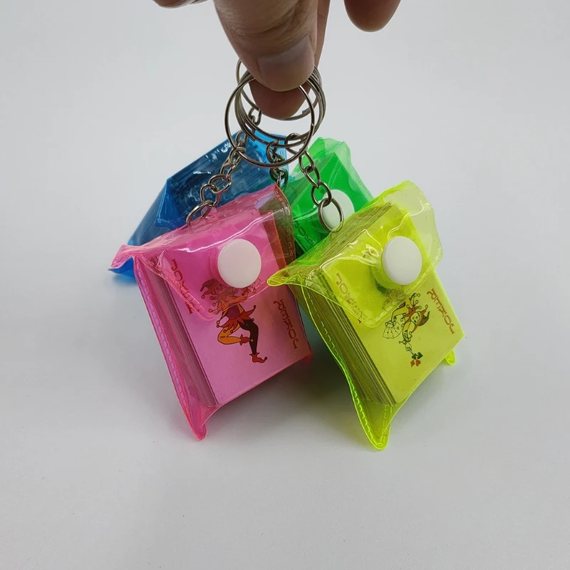 

1pc Portable Mini Playing Cards Poker Keychain Small Board Game Key Chain 43cm