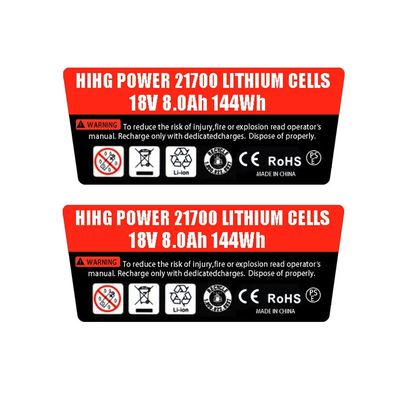 21700 BAT618 10 ядро литий-ионный аккумулятор Батарея 8.0Ah Стикеры для Bosch 18V литиевая