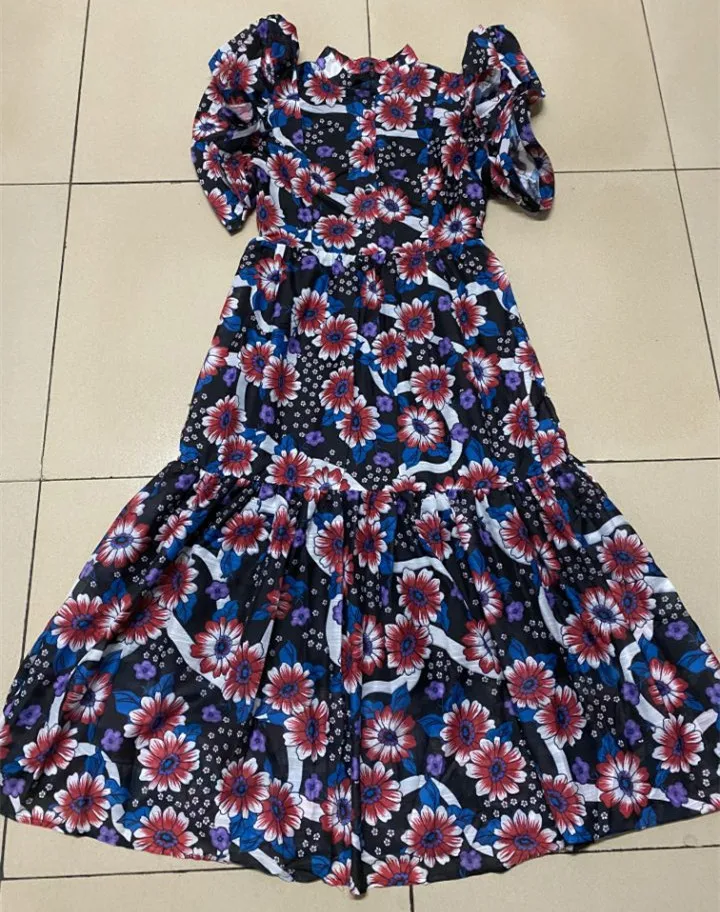 

Vintage Dress Short Sleeve Summer Floral Dress Harajuku Lolita Woman Dress Korean Fashion Long Dress Sexy Party Free Shipping