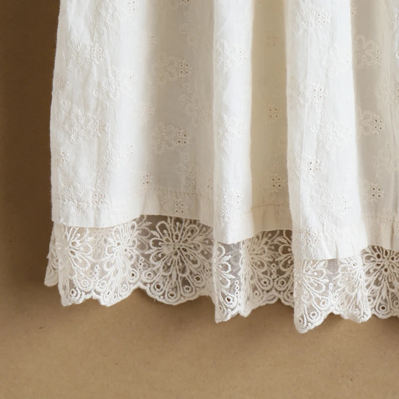 

Lamtrip Unique Retro Lolita Two Layers Embroidery Lace Patchwork Ultra Long Skirt Mori Girl 2021 Summer