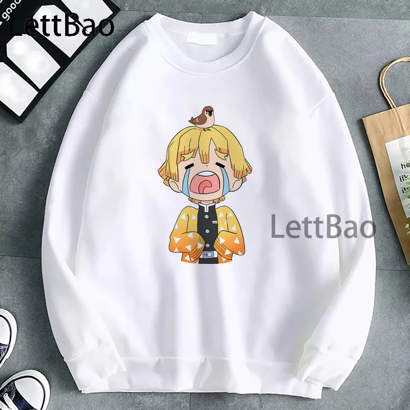 

Новинка пуловер аниме рассекающий демонов Свитшот Agatsuma Zenitsu графические толстовки Harajuku Женская Одежда Манга 2021