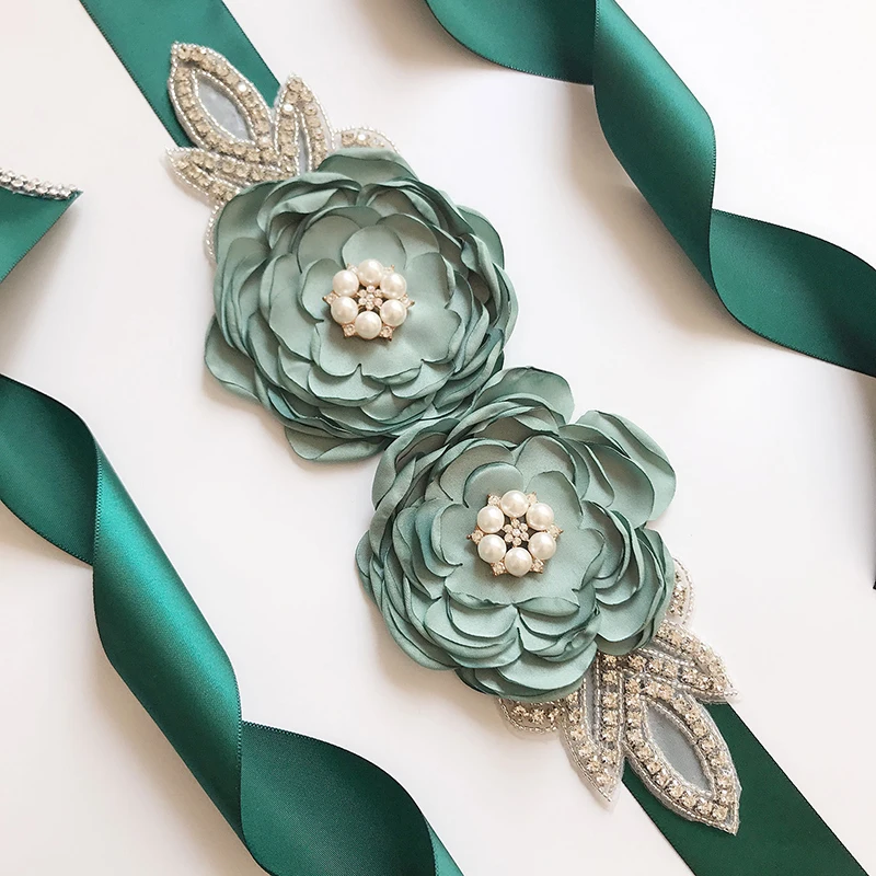 Пояс для невесты с жемчужинами и цветами пояс свадебного платья аксессуары