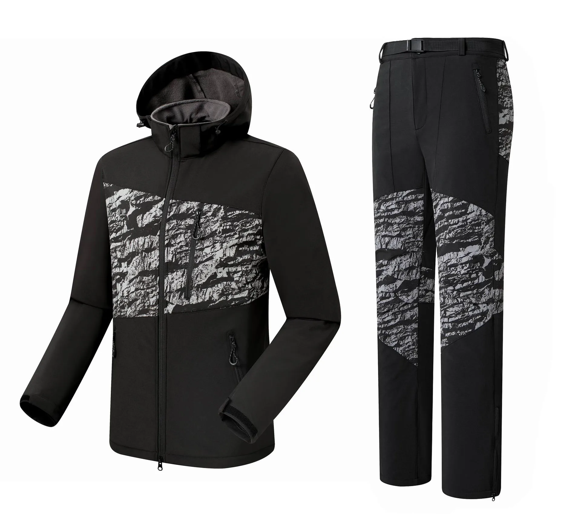 Мужская Флисовая куртка и брюки ветрозащитная Водоотталкивающая для походов