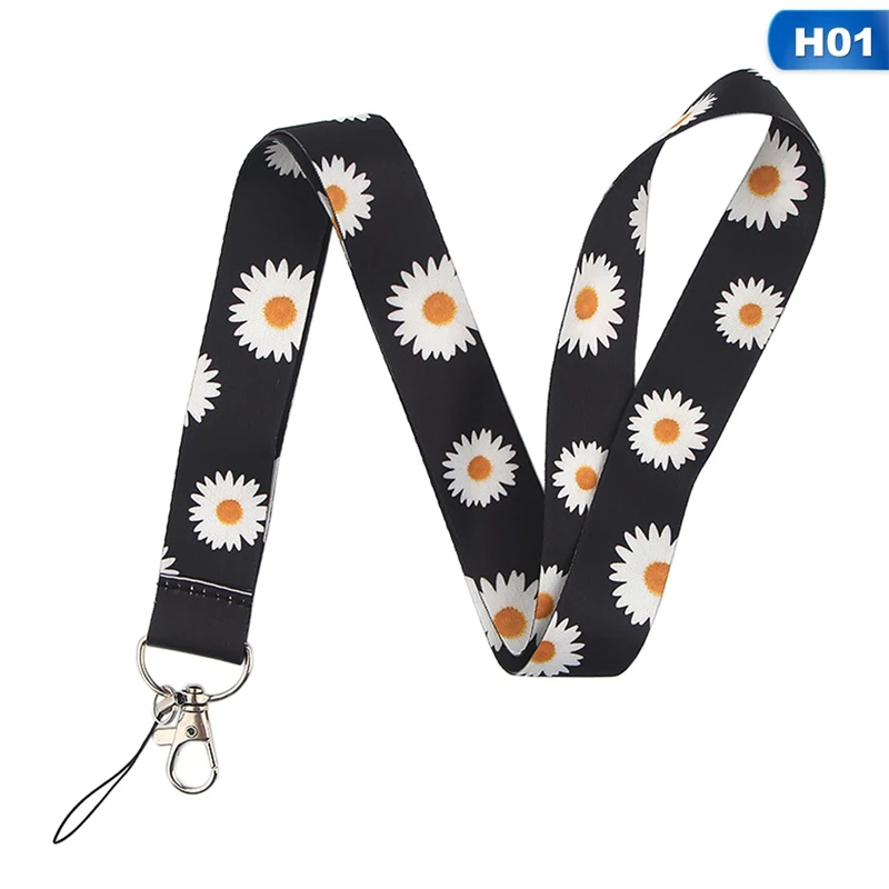 

Daisy Sunflower Neck Strap Lanyards For Keys ID Card Gym Mobile Phone Straps USB Badge Holder DIY Hang Rope Lariat Lanyard