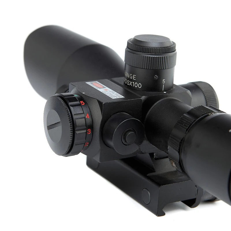 

2.5-10X40 Riflescope Red Green Illuminated Tactical With Red Dot Laser Scope Airsoft Hunting Optics Air Gun Scope Sight