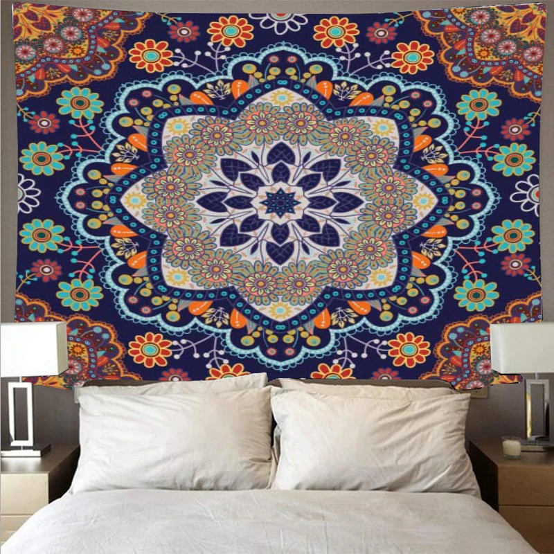 Гобелен в богемном стиле большой художественный гобелен с мандалой