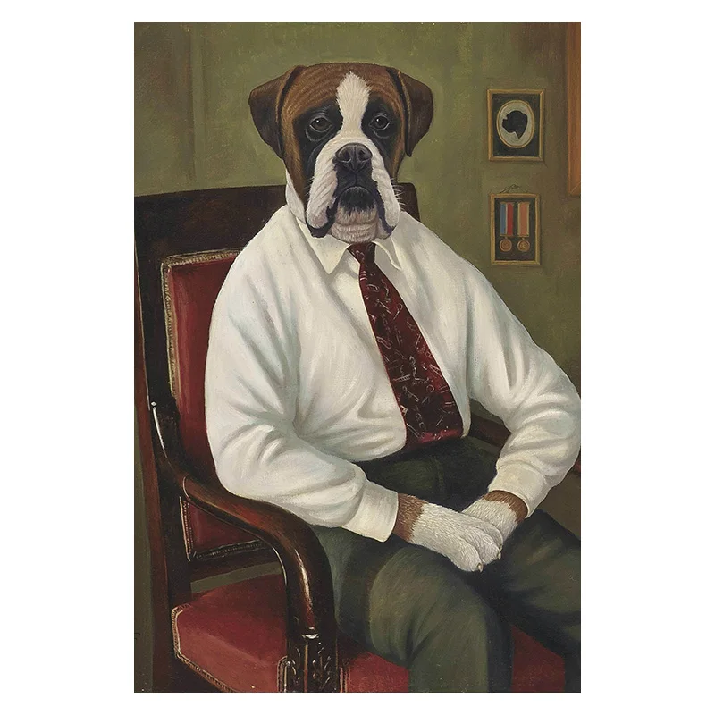

Dog in Military Uniform Oil Paintings Print on Canvas Art Posters And Prints Lovely Dogs Wall Art Pictures Home Wall Decoration