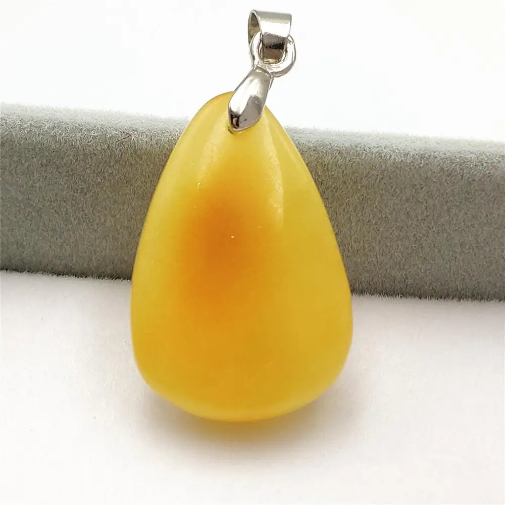 Ожерелье женское в форме прямоугольника из натурального желтого янтарного камня