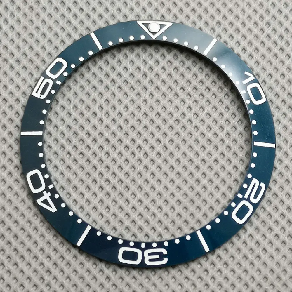 Детали для часов 38 мм полностью синяя рамка с белой отметкой вставка