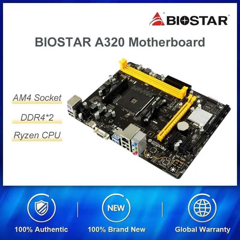 Biostar A320MD PRO A320 чипсет AM4 интерфейс Настольный ПК материнская плата Micro