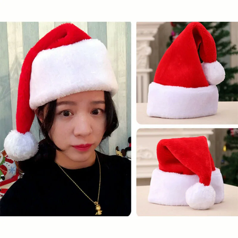 Christmas Adults Santa Home Warm Plush Xmas Elastic Cap Cosplay Costume Hats Women Men Beanies | Аксессуары для одежды