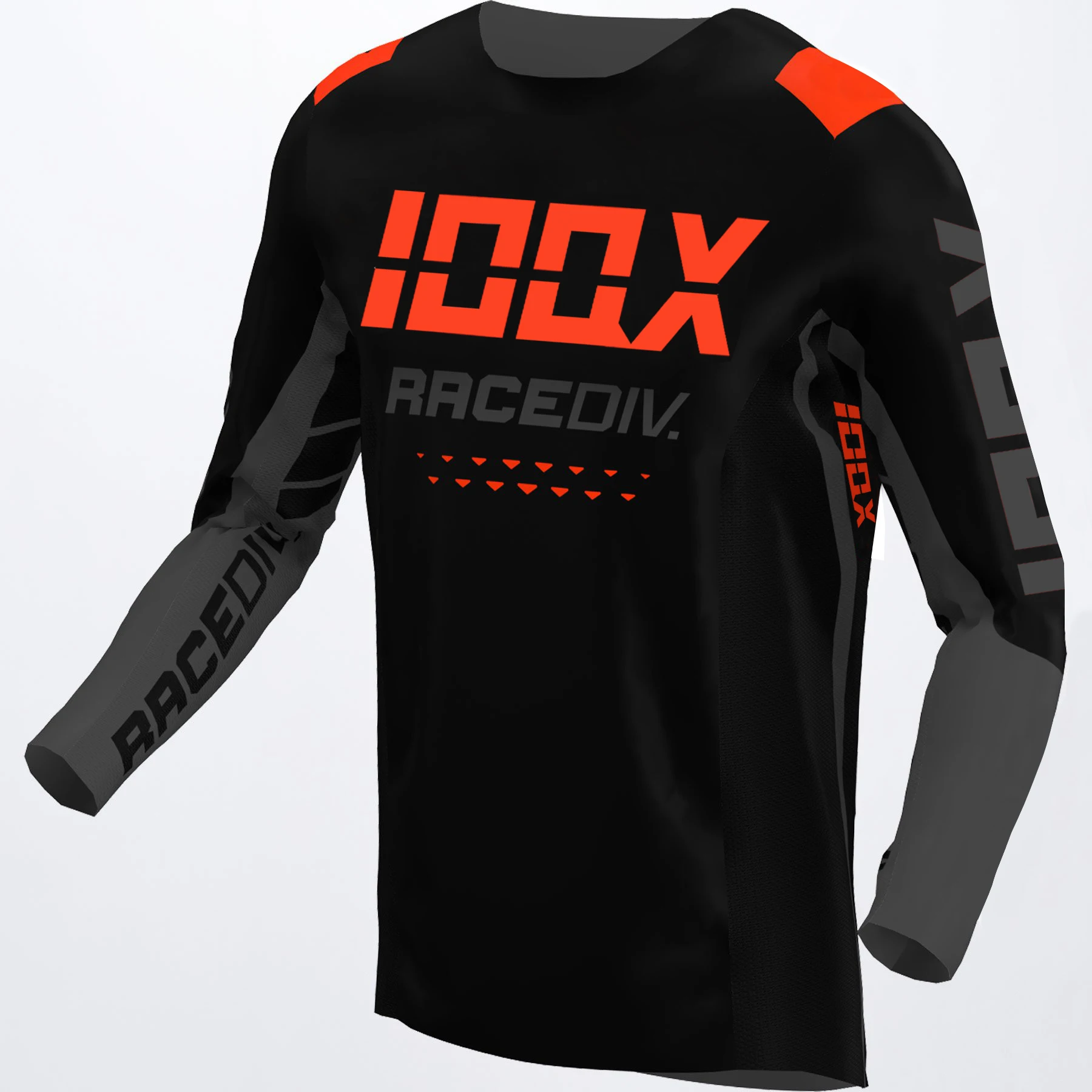 IOQX Black/Char/Nuke Red OFF-ROAD MX ATV MTB Mens Riding Dirt Bike Gear Motocross Racing Jerseys