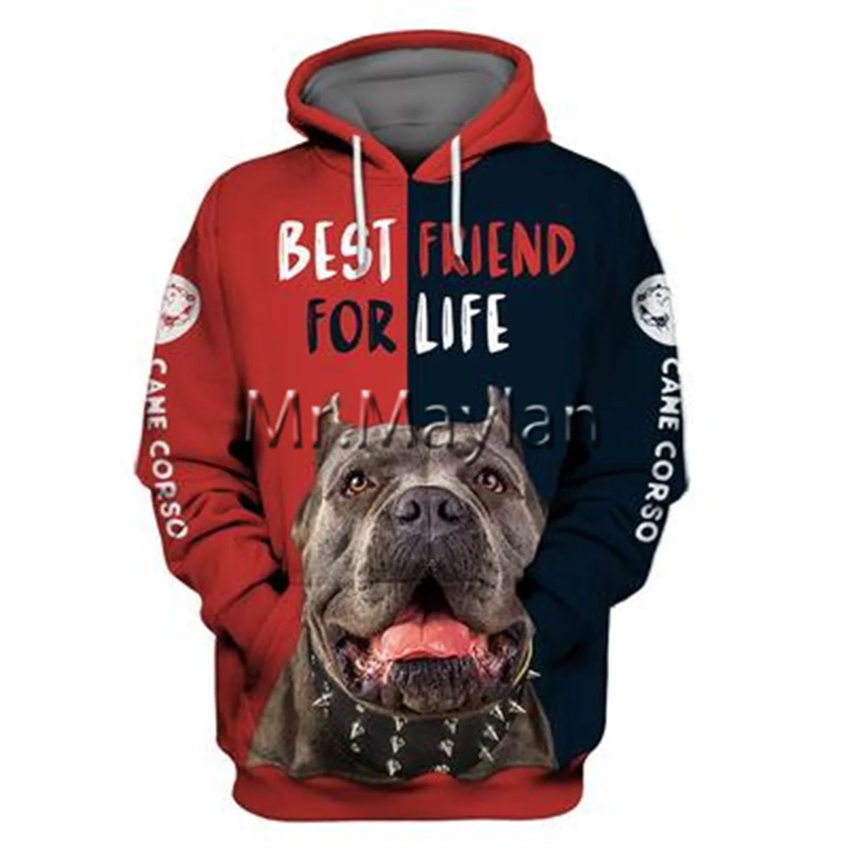 

Personality Fashion Animal Cane Corso 3D Printed Graphic Hoodie Men Women Zip Up Hooded Streetwear oversized sweatshirt QW-16