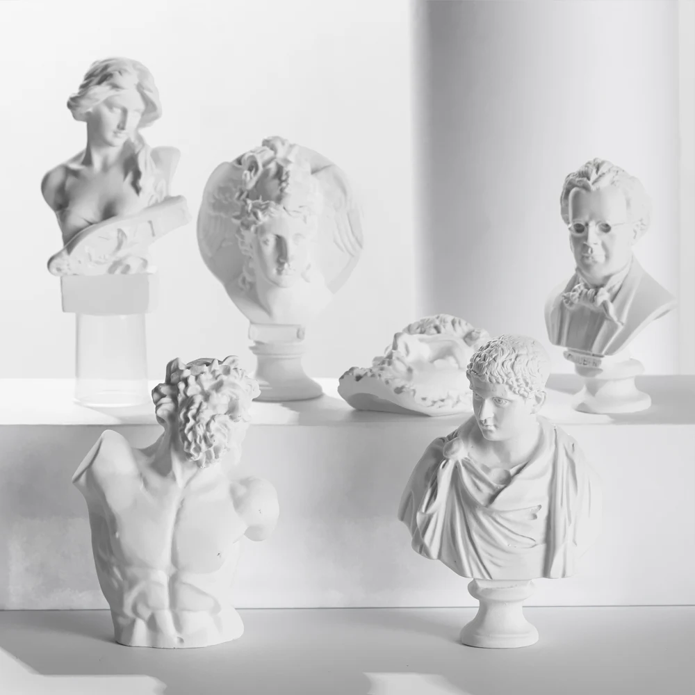 Mini Figurine Celebrities Home Decor Drawing Practice Plaster Statue Famous Sculpture Gypsum Bust Portraits Desktop Ornament | Дом и сад