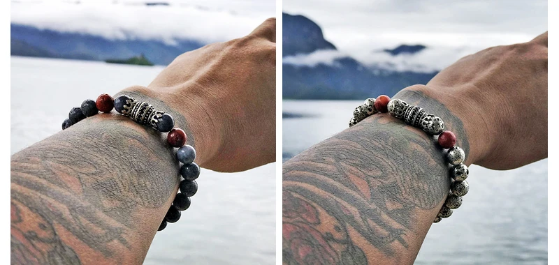 Mcllroy Bracelet Men Bead Sparta Crown 8mm Natural Stone Bracelet Bangle Handmade Man Jewelry Mens Bracelets erkek bileklik