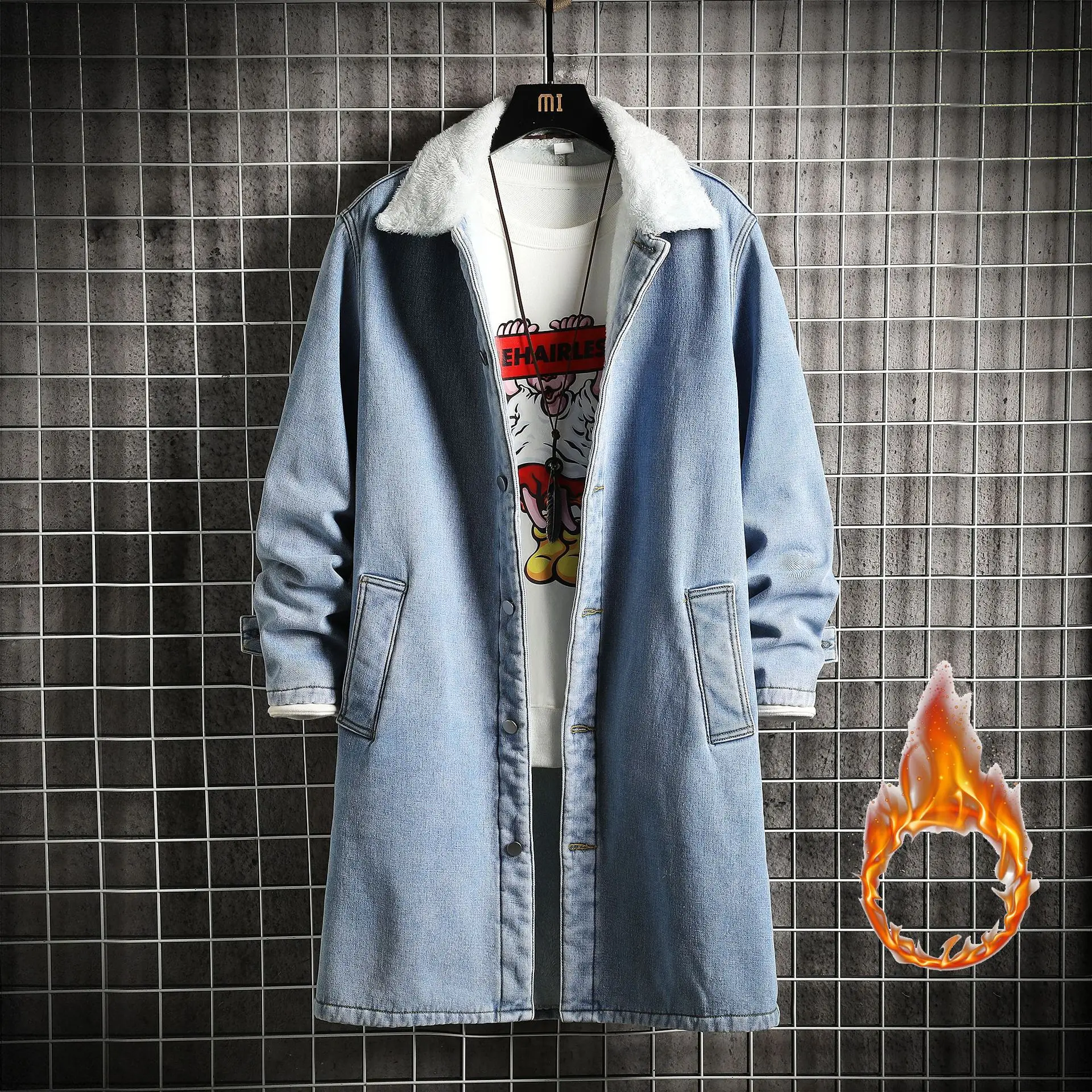 Тренчкот мужской с отложным воротником модная повседневная - Цена: 4035.36