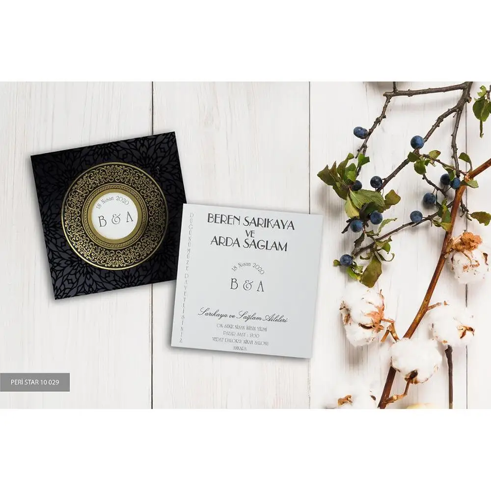 Лазерная резка роскошные свадебные пригласительные открытки элегантные