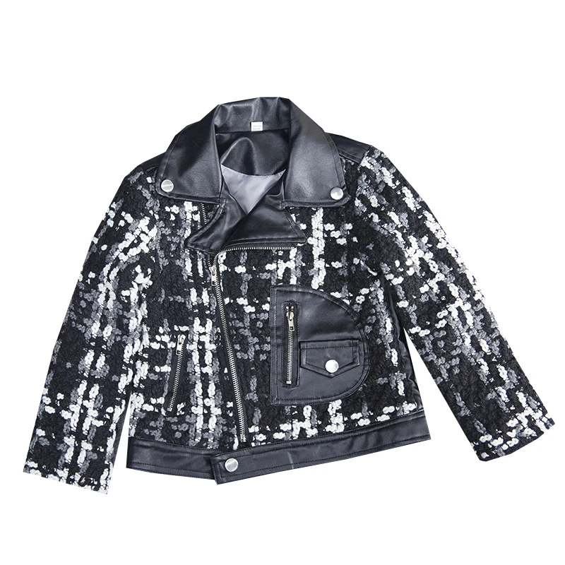 Осенне зимние модные куртки для маленьких девочек лоскутные шерстяные в стиле