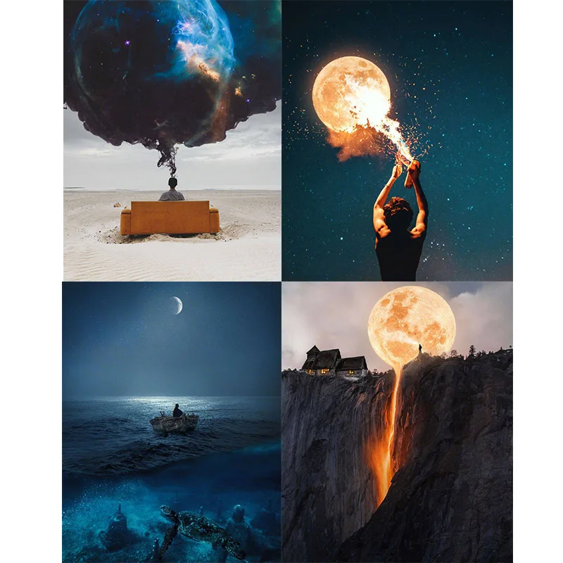 

5D DIY Landscape Diamond Painting Cross Stitch Full Square Round Drill Embroidery Colorful Handmade Room Wall Decor Craft