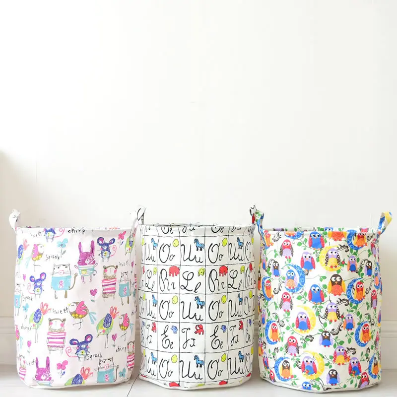 Водонепроницаемое льняное складное ведро для хранения игрушек можно переносить