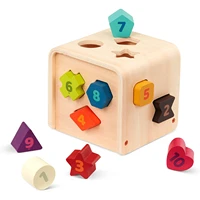shape sorter for toddlers kids %e2%80%93 wooden learning cube%ef%bc%8csorting toy %ef%bc%8c10 colorful wood shapes with numbers %ef%bc%8c count sort cube