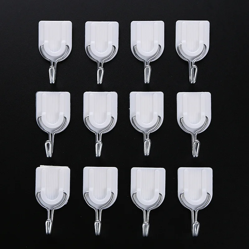 

6 шт. крючок в форме подковы для одежды, белый U-образный маленький пластиковый липкий крючок для кухни, одежды, ванной, кухни, бытовые крючки