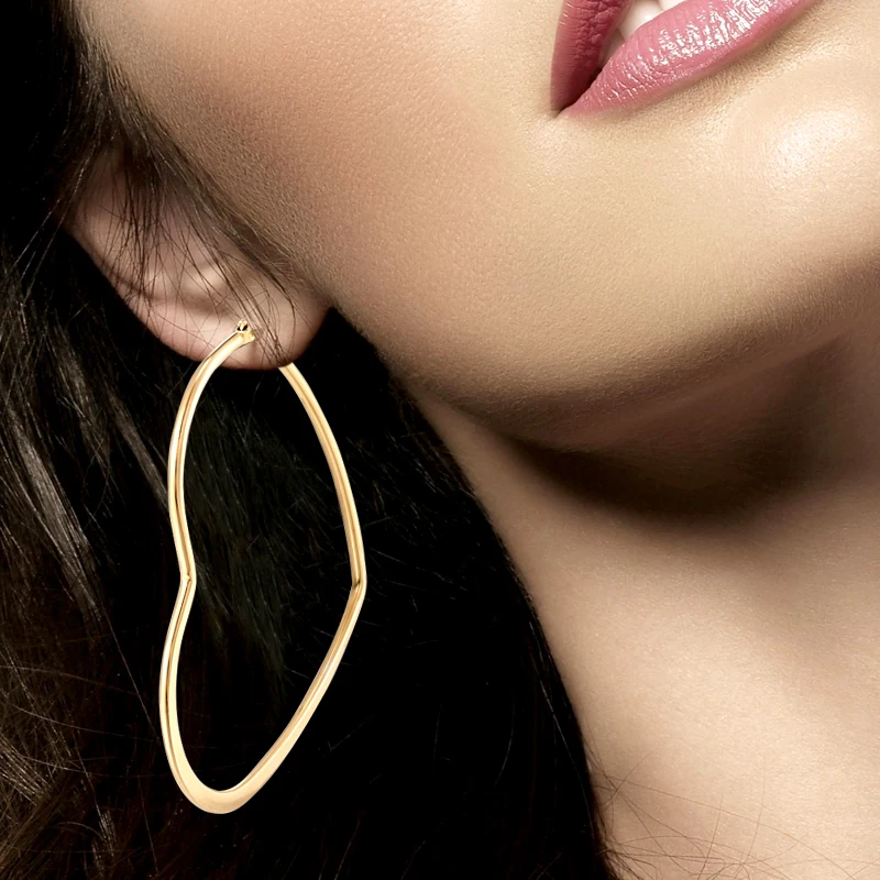 

Fashion 1 Pair/Peach Heart Type Geometric Earring Personality earrings circle Jewelry Women's Simple Jewelry Pop Party Ear ring