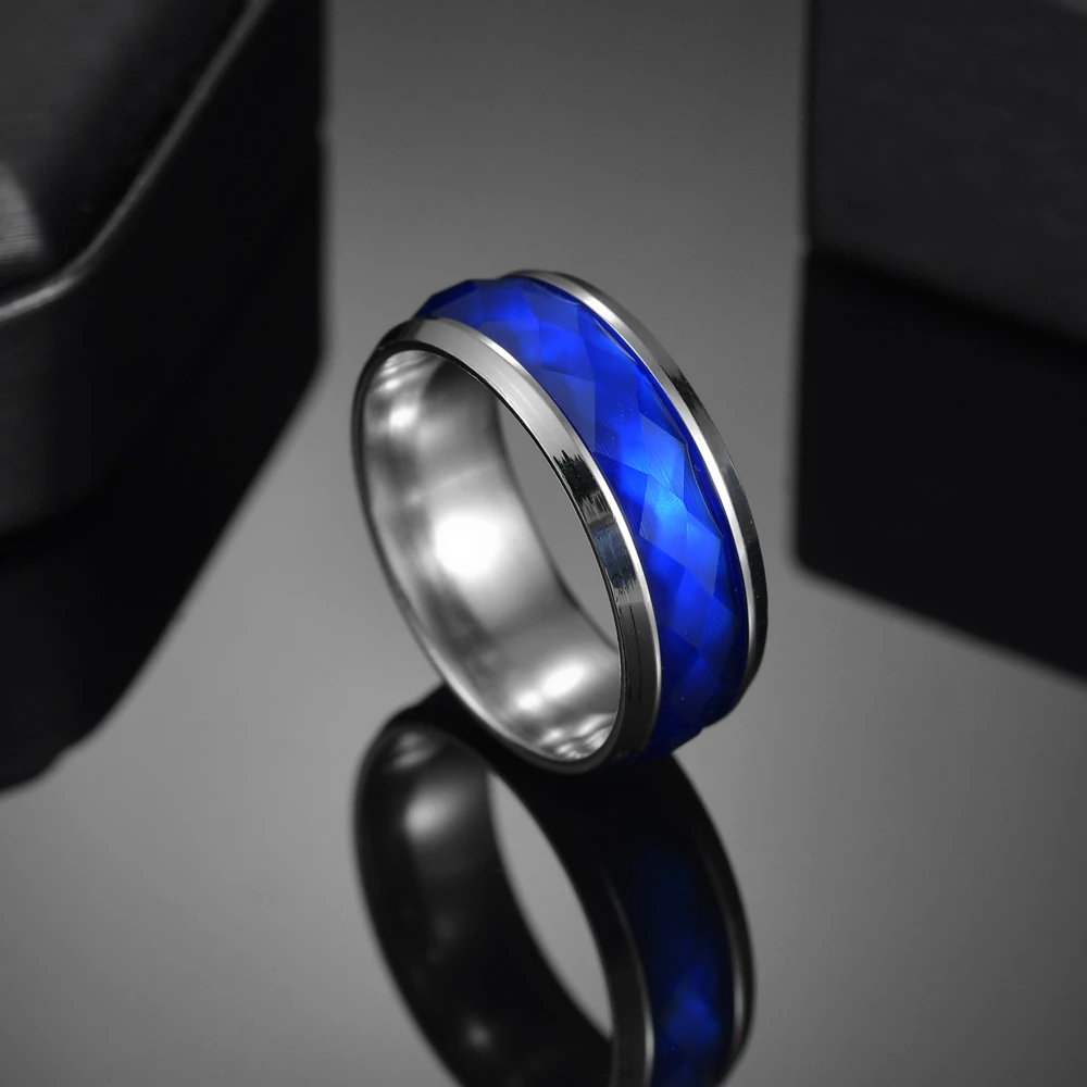 Температура кольцо Титан Сталь настроение чувства эмоции интеллигентая (ый)