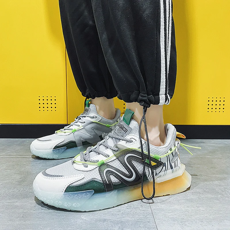 

2021 модная мужская спортивная обувь, дышащие мужские кроссовки на массивной подошве в уличном стиле, Весенняя удобная мужская повседневная ...