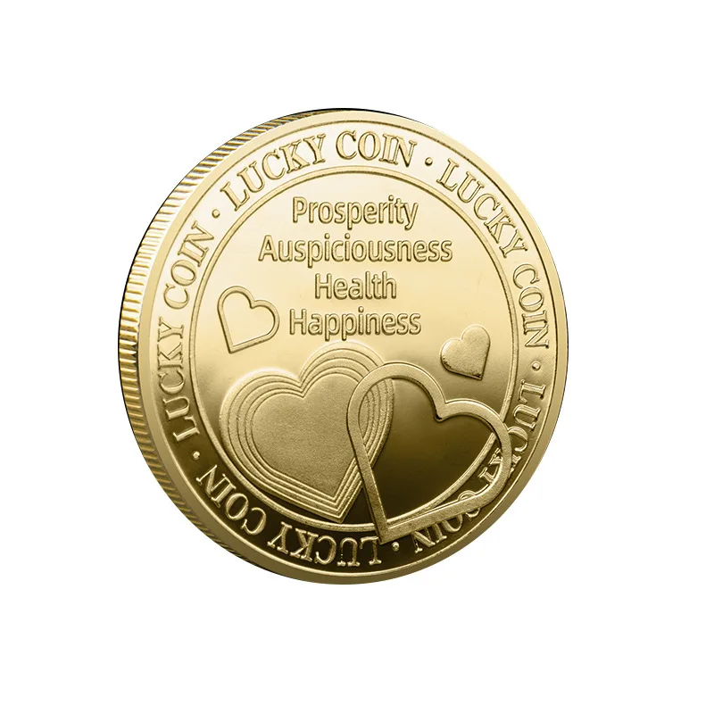 

New Love Heart Coin for Prosperity Auspiciousness Health Happiness Lover Collectible Coin Metal Craft