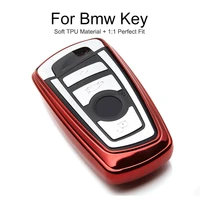 6 colors tpu car key cover case for bmw 5 serie 525 520 530d f15 f25 g30 f11 e90 f48 f07 e83 z3 f34 key chain ring shell styling