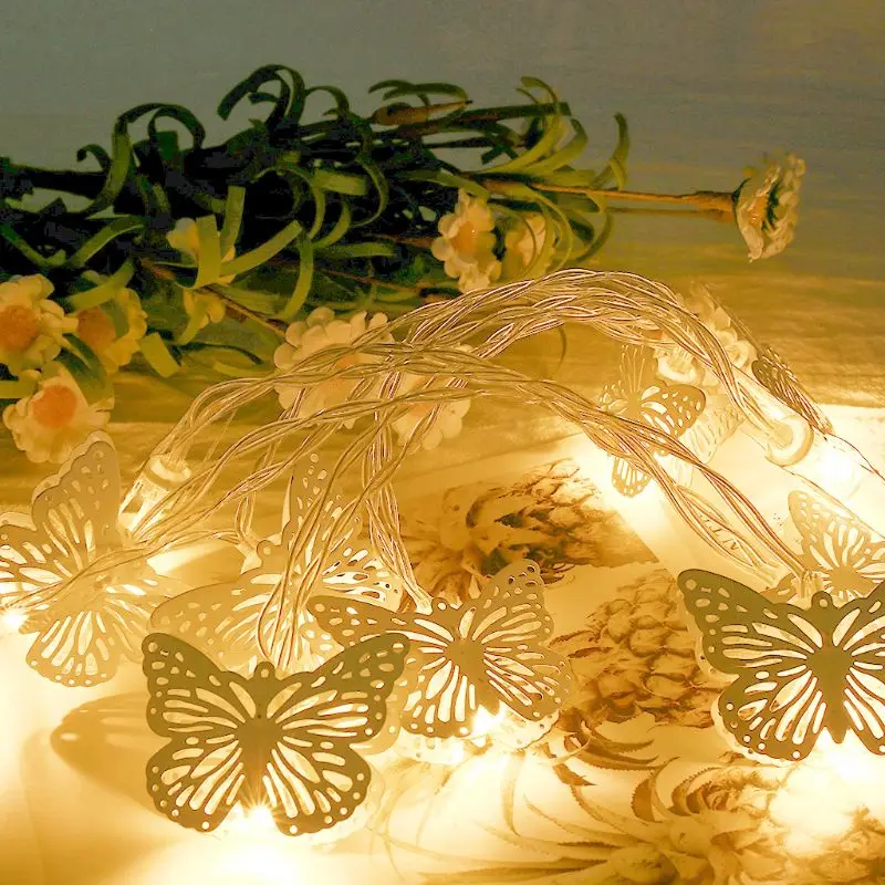 

10 LED Hollow Out Butterfly Shape Decorative String Lights Night Lamp Holiday