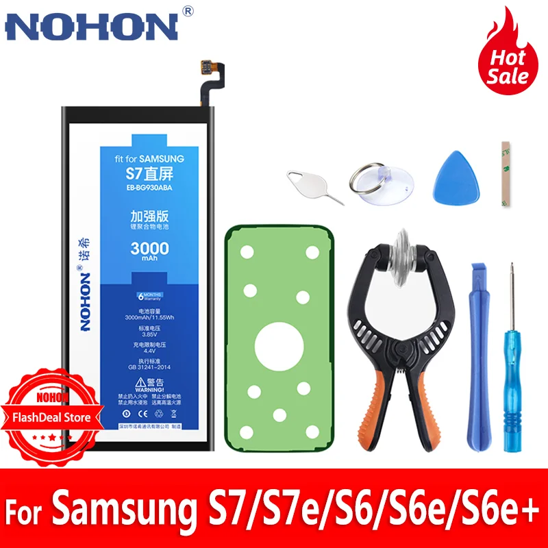 Аккумулятор NOHON для Samsung Galaxy S7 S6 Edge Plus G920F G925F G928F G930F G935F|Аккумуляторы мобильных