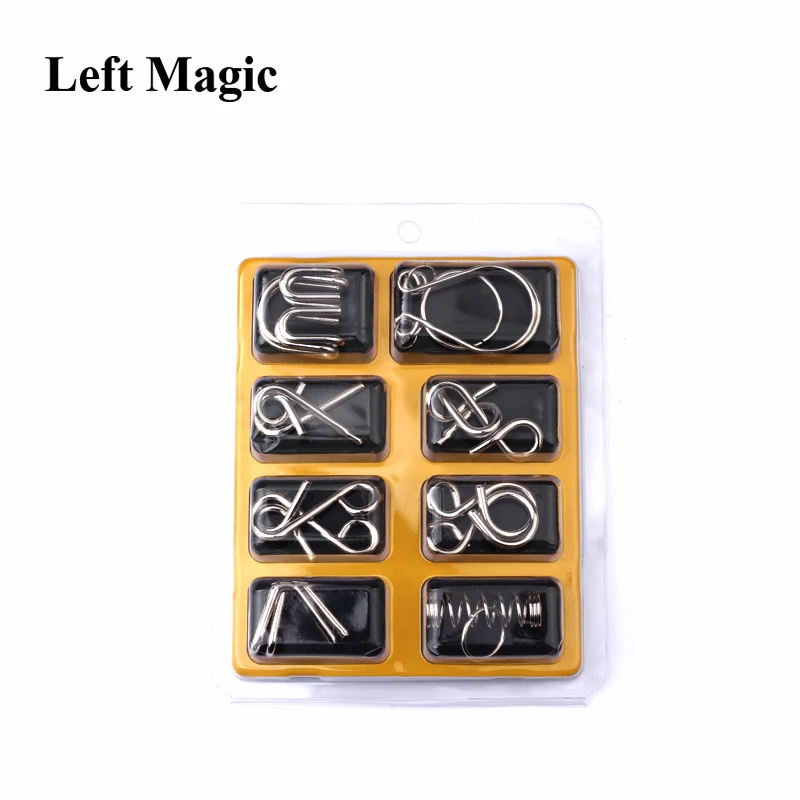 

8PCS/Set Materials Metal Montessori Puzzle Wire IQ Mind Brain Teaser Puzzles for Children Adults Anti-Stress Reliever Toys G8119