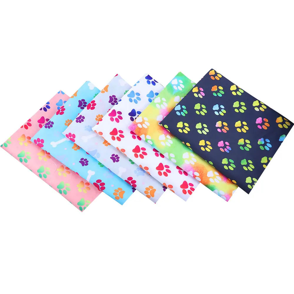 

50*145cm paw print pattern Polyester cotton Fabric Patchwor Printed for Tissue Kids Home Textile for Sewing Doll Dress Curtain