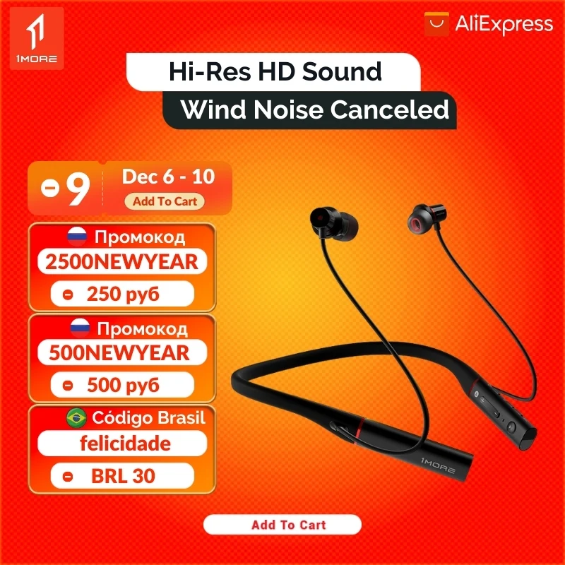 

Беспроводные наушники 1more EHD9001BA, наушники с шейным ободом, Bluetooth 5,0, активное шумоподавление, AAC LDAC 20 ч воспроизведения