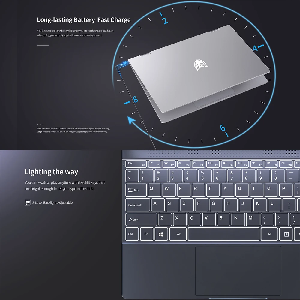 BMAX 360 ° Ноутбук 13,3 дюймов Y13 ноутбук Windows 10 8 ГБ ОЗУ 256 ГБ M.2 SATA 2280 SSD 1920*1080 ips Двойная Wifi камера Bluetooth 5,0