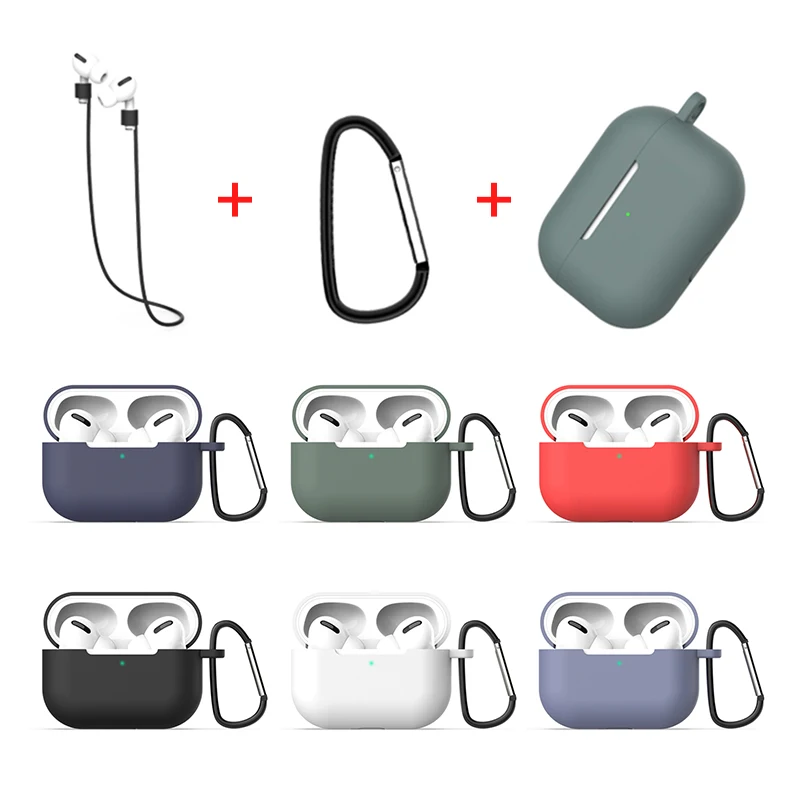 3 в 1 силиконовый чехол для Apple AirPods Pro беспроводные Bluetooth наушники защита от потери