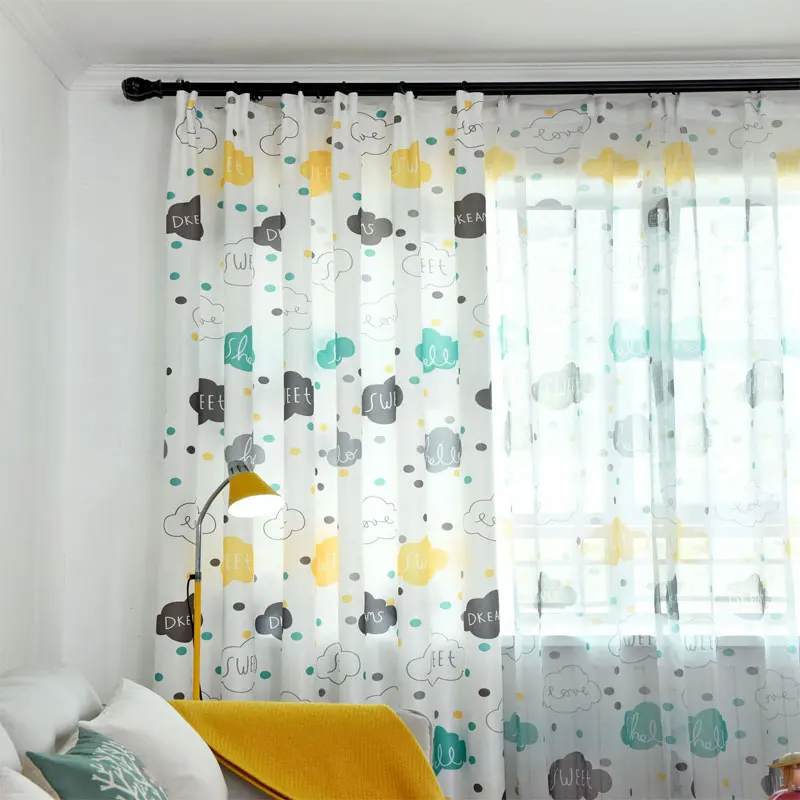 Детские занавески для спальни с рисунком облака в детскую комнату 2